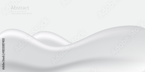 Abstract White Wavy Cloth Fabric Minimal Background Smooth Milk Splash