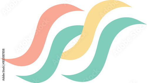 Abstract flowing ribbons illustration in pastel colors scalable vector graphic for design