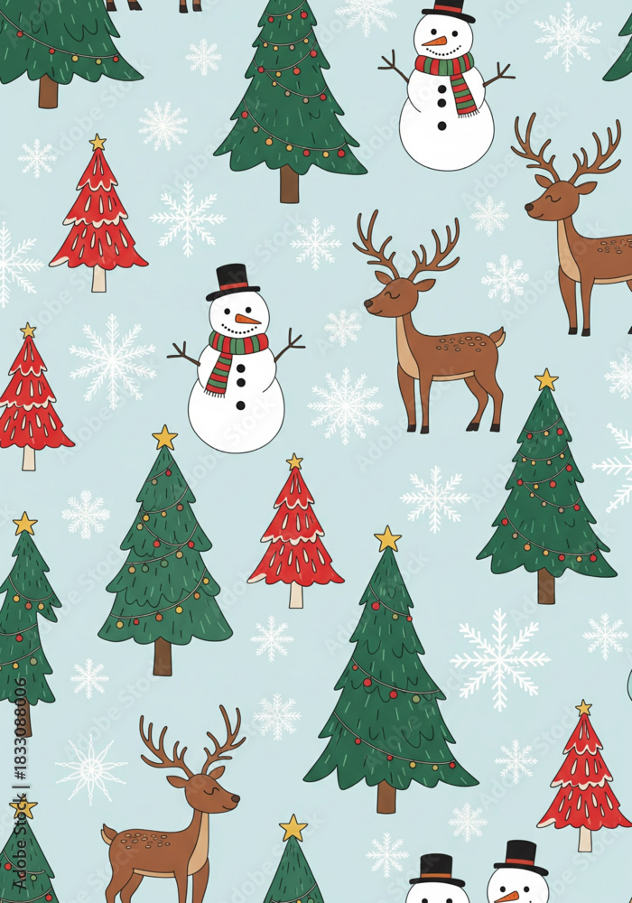 Fototapeta premium Seamless Patterns Marry Cristmas