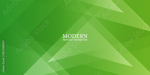 Modern Abstract Green Geometric Background with Overlapping Transparent Triangles. Modern concept for graphic design, background, web design, poster