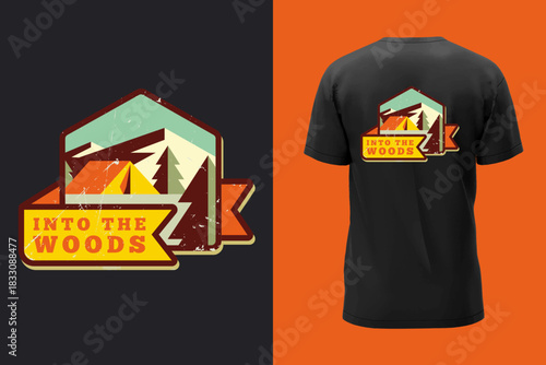 Adventure Camping Retro Emblem Vector