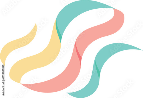Abstract flowing ribbons vector graphic design colorful smooth curves scalable illustration