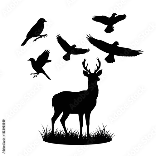 deer silhouette vector