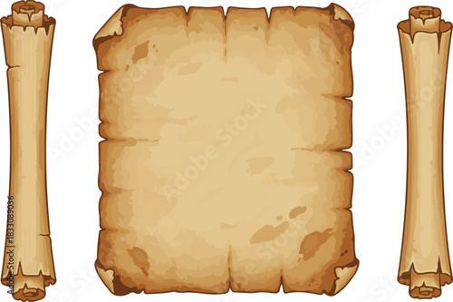 old parchment scroll with wax seal