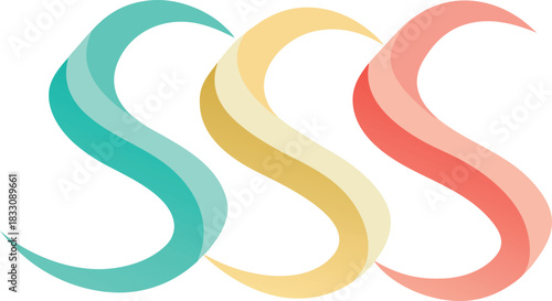 Abstract flowing ribbons vector illustration for scalable graphic design projects