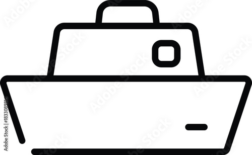 A simple ship line art icon