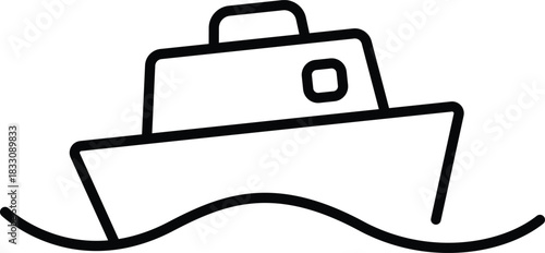 A ship on water line icon