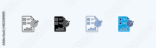 Objective Multiple Icon Illustration Vector