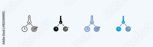 Key Results Multiple Icon Illustration Vector