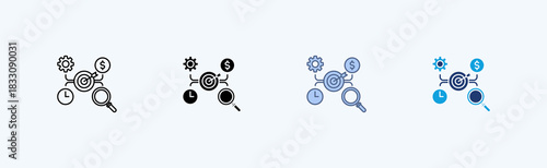 Goal Multiple Icon Illustration Vector