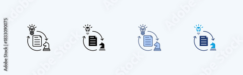Strategic Planning Multiple Icon Illustration Vector