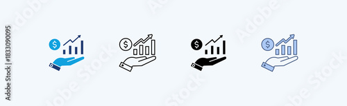 Revenue Growth Multiple Icon Illustration Vector
