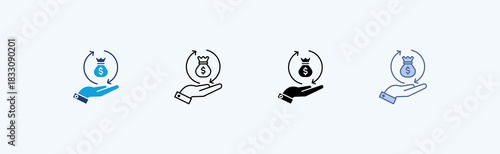 Capital Management Multiple Icon Illustration Vector
