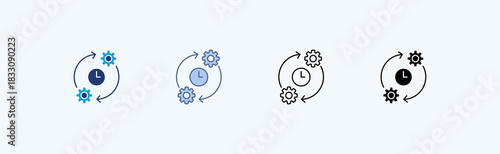 Routine Multiple Icon Illustration Vector