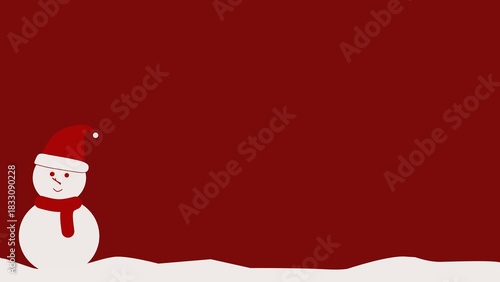 red background with snowman