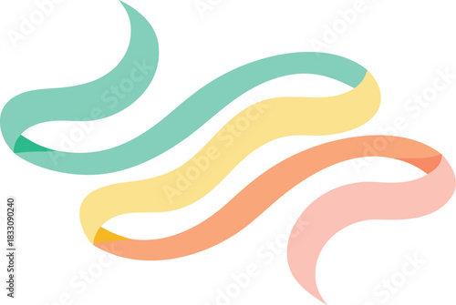 Abstract flowing ribbons vector illustration colorful smooth curves scalable design eps icon