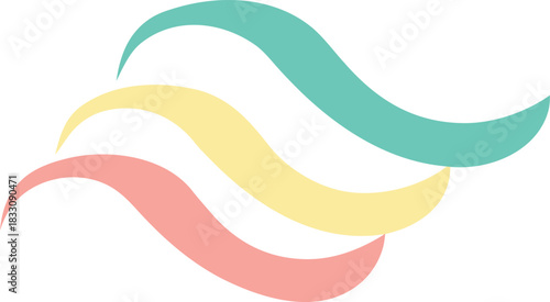 Abstract colorful flowing ribbons vector illustration scalable eps design elements