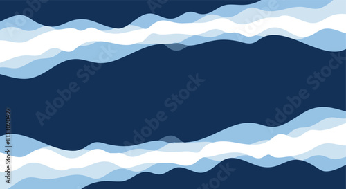 Layered organic wave forms on a deep blue gradient backdrop providing a versatile digital design asset for various visual projects