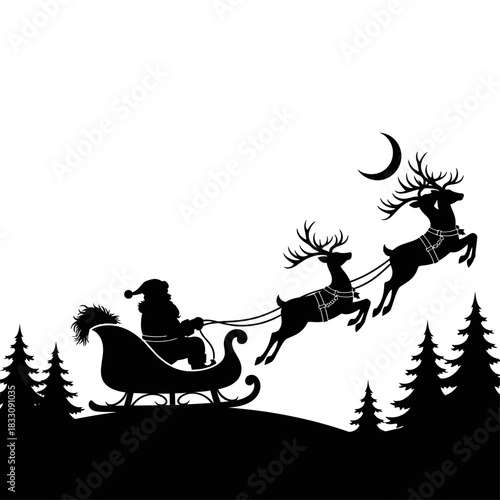 santa claus and reindeer