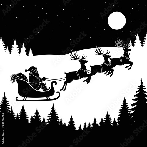 santa claus and reindeer