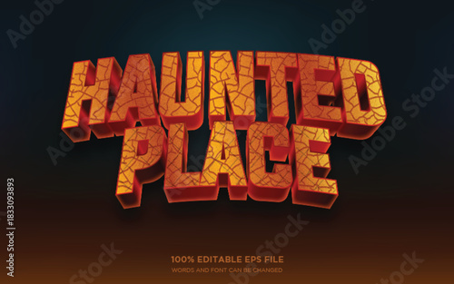 Haunted Place Cracked 3D text style effect	