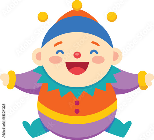 Joyful chubby baby illustration in vibrant colors adorable children's character vector