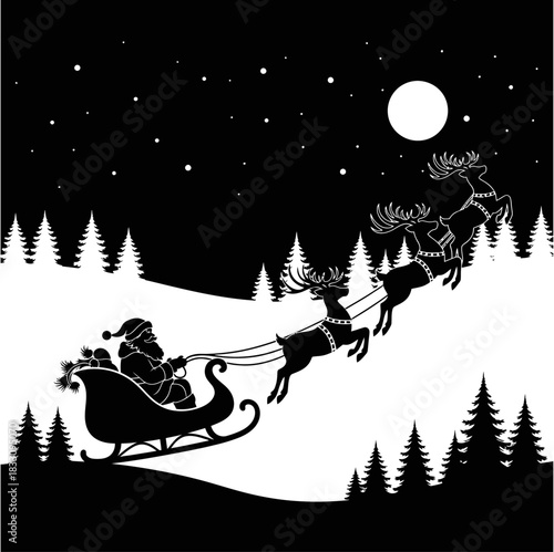 santa claus on sledge