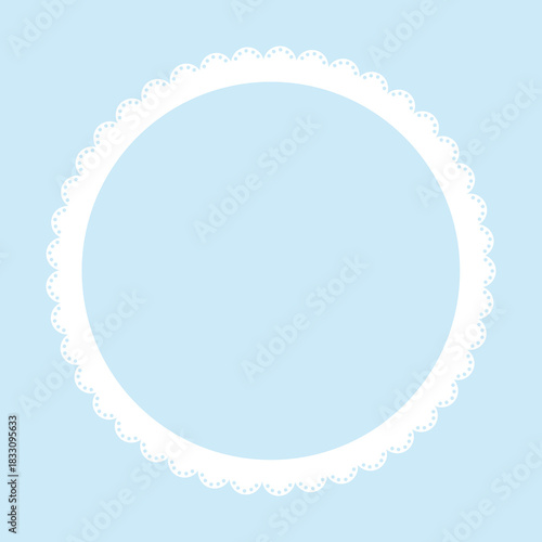 Simple white lace frame, round tag, label