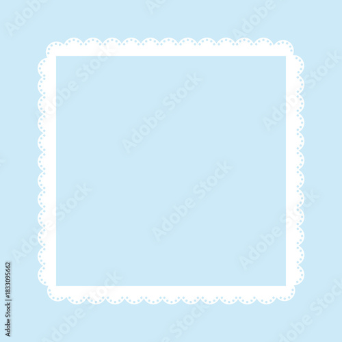 Simple white lace frame, square tag, label
