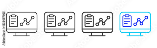 cognitive evaluation icon set collection in creative outline style for business featuring thickness variations suitable for workflow assessment team performance pro visuals