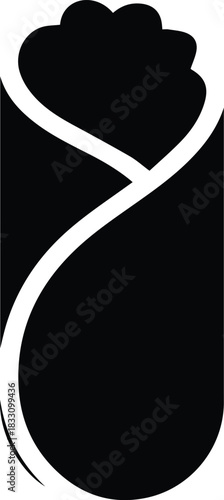 Minimalist black burrito wrap mexican food silhouette vector icon