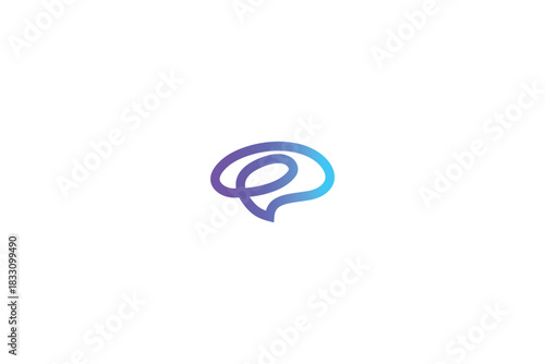 Minimal Brain Logo on White Background