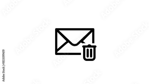 Simple Animated Icon Of Deleting An Email Message.