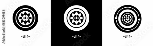 Velg icon set. Collection of black and  icon. Stock vector.