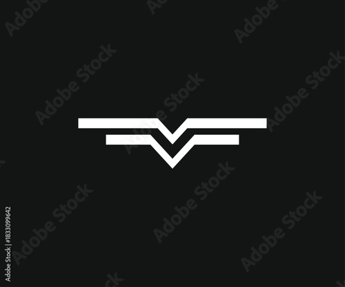 Abstract geometric logo design with angular shapes on a dark background