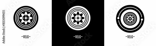 Velg icon set. Collection of black and  icon. Stock vector.