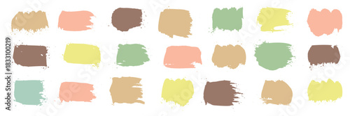 Pastel painted brush swatch set.