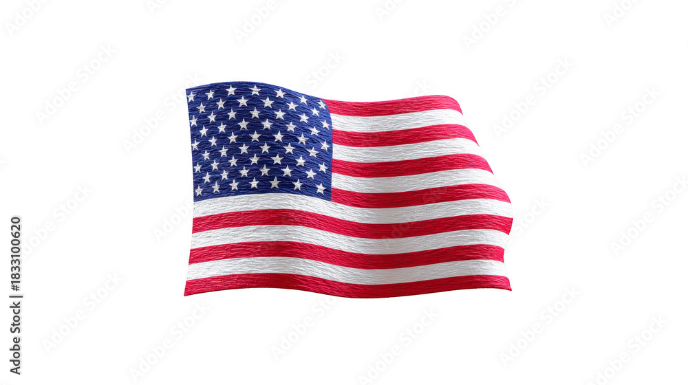 Obraz premium American flag United States flag patriotic red white blue national symbol waving independence freedom democracy pride American flag with red white and blue stripes and stars waves wind symbolizing
