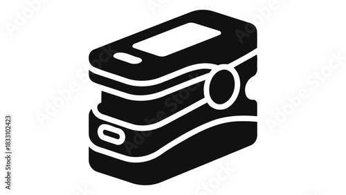 Close up of a modern digital pulse oximeter device used for checking blood oxygen saturation levels at home or in a medi