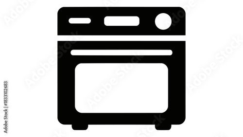 Modern smart oven icon for cooking and baking food with precise digital heat control and advanced technology