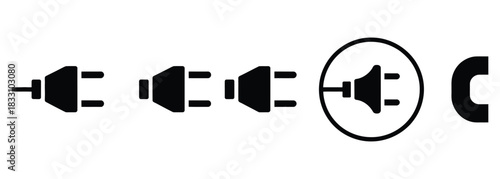 Power up your designs with sleek plug icons, perfect for energy, connection, and modern tech concepts, offering a simple, impactful visual for websites and presentations