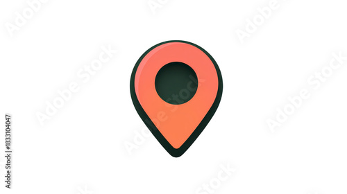 Free Download Map pin location marker navigation symbol orange pointer 3D icon isolated digital simple modern travel 3D orange map pin icon represents location marker for navigation or travel conveying modern - GFXLoad