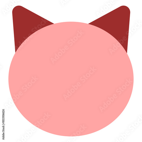 Simple Pink Cat Face Vector