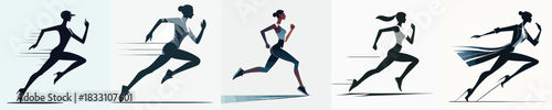 Running Silhouette Character Vector Illustration