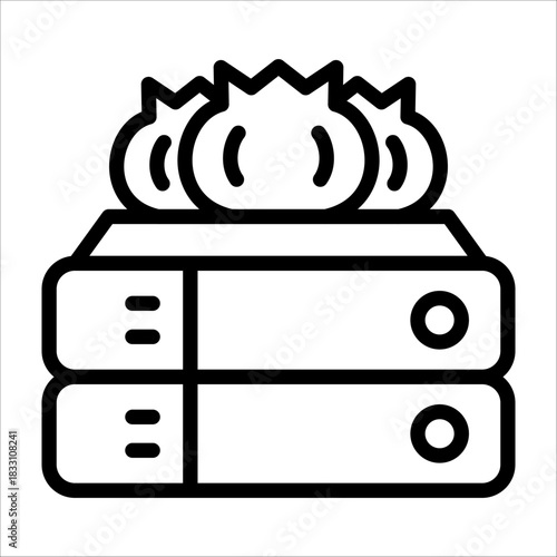 A simple single chinese dim sum icon for design element or coloring book element