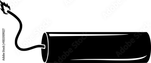 Dynamite Explosive Stick Silhouette Vector Icon