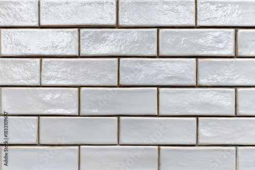 Wallpaper Mural closeup of a light grey glazed subway tile wall with subtle texture Torontodigital.ca