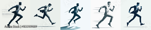 Running Silhouette Character Vector Illustration