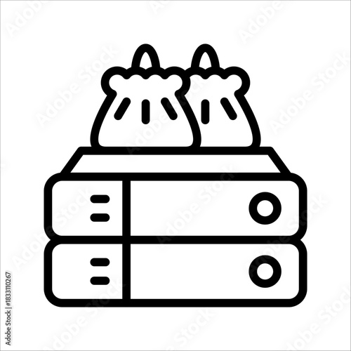 A simple single chinese siu mai icon for design element or coloring book element