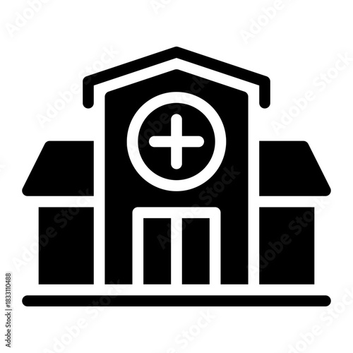hospital glyph icon